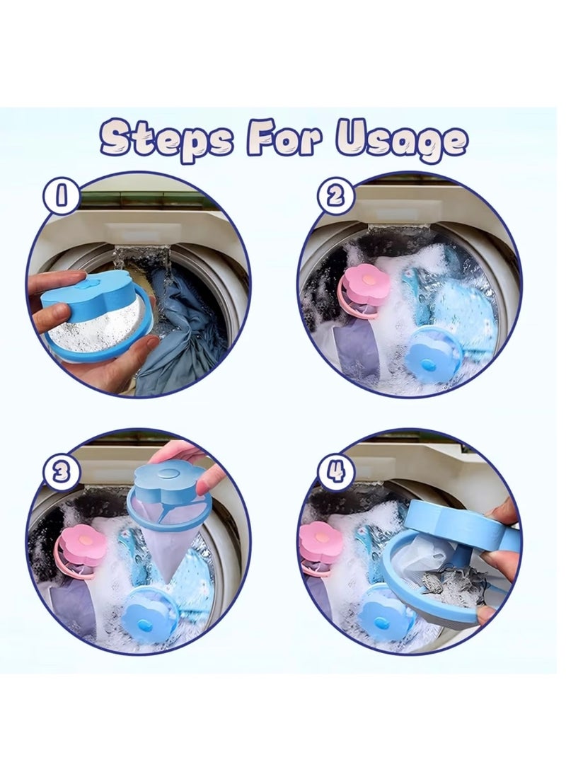 مزيل شعر الحيوانات الأليفة للغسالة – عبوة 4 قطع، مصيدة شعر الحيوانات الأليفة للغسيل، فلتر شبكي قابل لإعادة الاستخدام، مناسب لملابس الحيوانات الأليفة والمفروشات، يلتقط شعر الحيوانات الأليفة والوبر بكفاءة عالية - Image 4